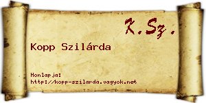Kopp Szilárda névjegykártya